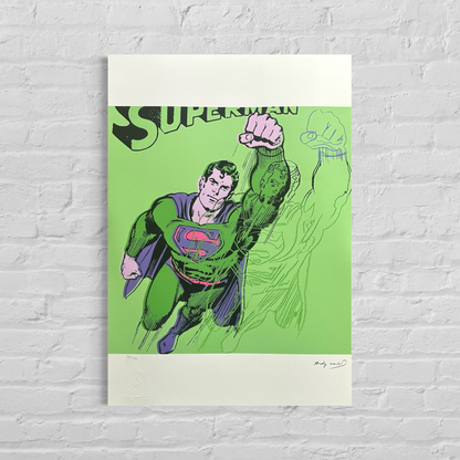 Andy Warhol Superman (lysegrøn) litografibuer 300gsm 42x59 cm