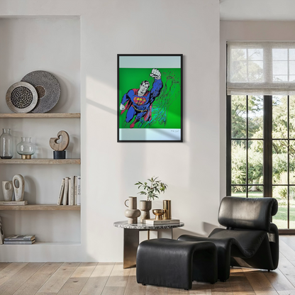 Andy Warhol Superman (Grön) Litografibågar 300gsm 42x59 cm