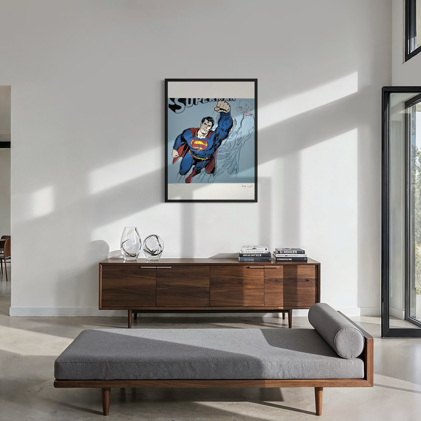 Andy Warhol Superman (Bleu) Lithographie Arches 300gsm 42x59 cm