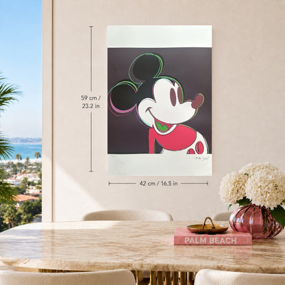 Andy Warhol Mickey Mouse (Negro-rojo) Litografía Arcos 300gsm 42x59 cm