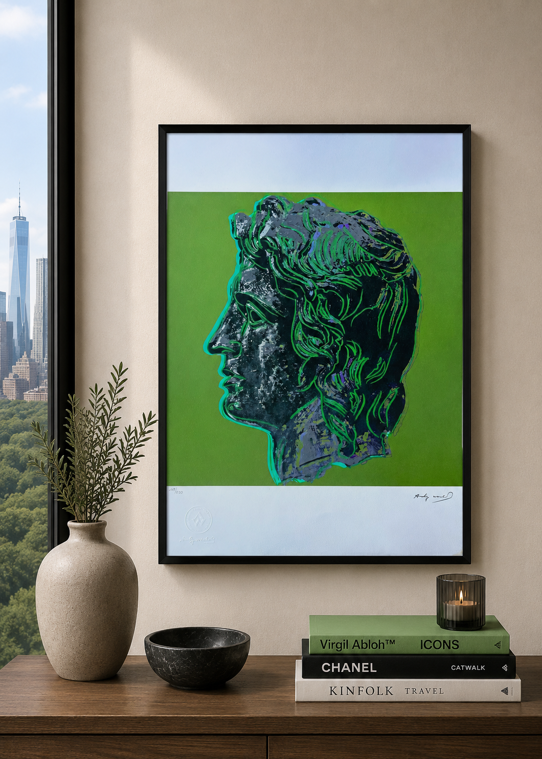 Andy Warhol Alexandre le Grand (Vert) Lithographie Arches 300gsm 42x59 cm