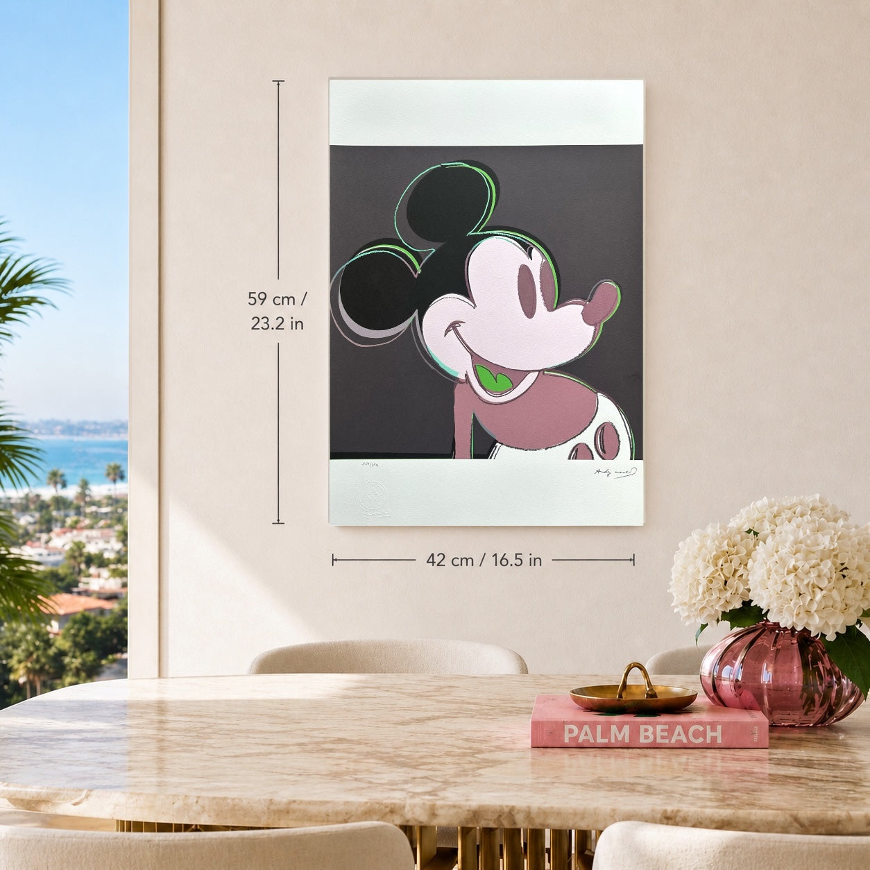 Andy Warhol Mickey Mouse (Salmão) Arcos Litográficos 300gsm 42x59 cm