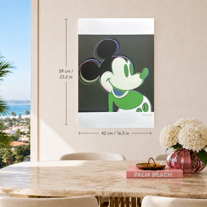Andy Warhol Mickey Mouse (preto-verde) arcos litográficos 300gsm 42x59 cm