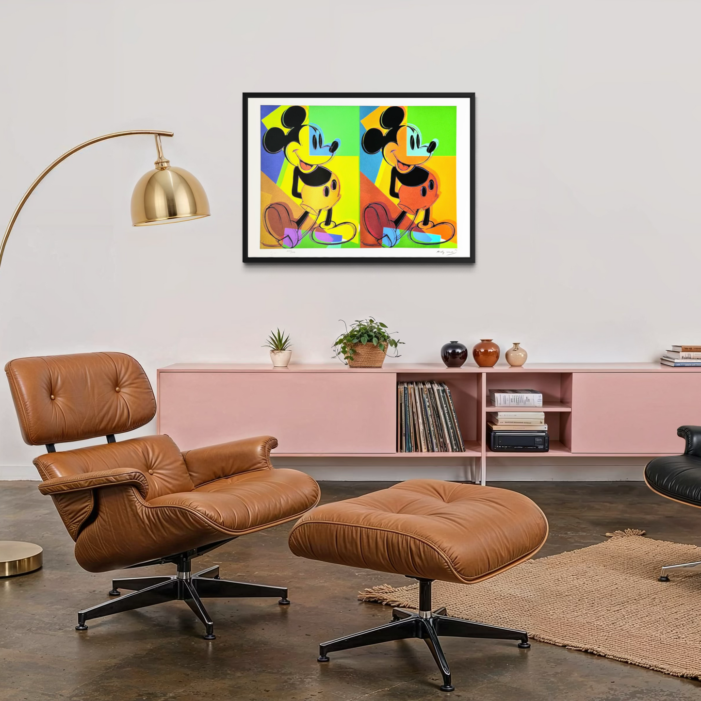 Andy Warhol Double Mickey πολύχρωμες καμάρες λιθογραφίας 300gsm 42x59 cm