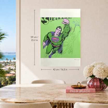 Andy Warhol Superman (lysegrøn) litografibuer 300gsm 42x59 cm