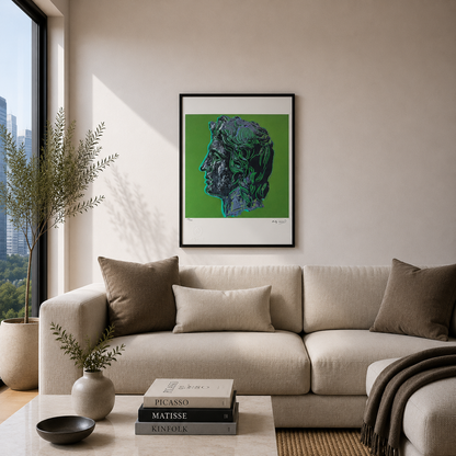 Andy Warhol Alexandre le Grand (Vert) Lithographie Arches 300gsm 42x59 cm