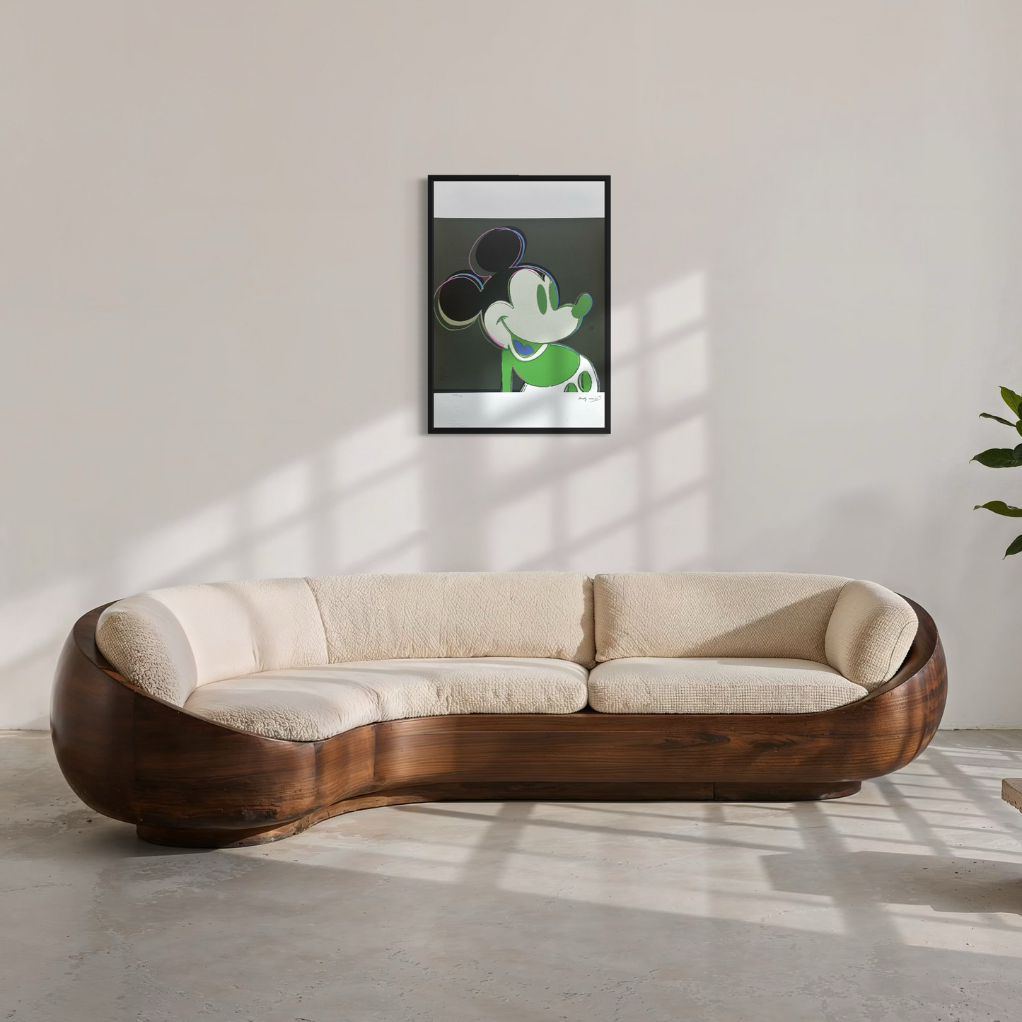 Andy Warhol Mickey Mouse (preto-verde) arcos litográficos 300gsm 42x59 cm