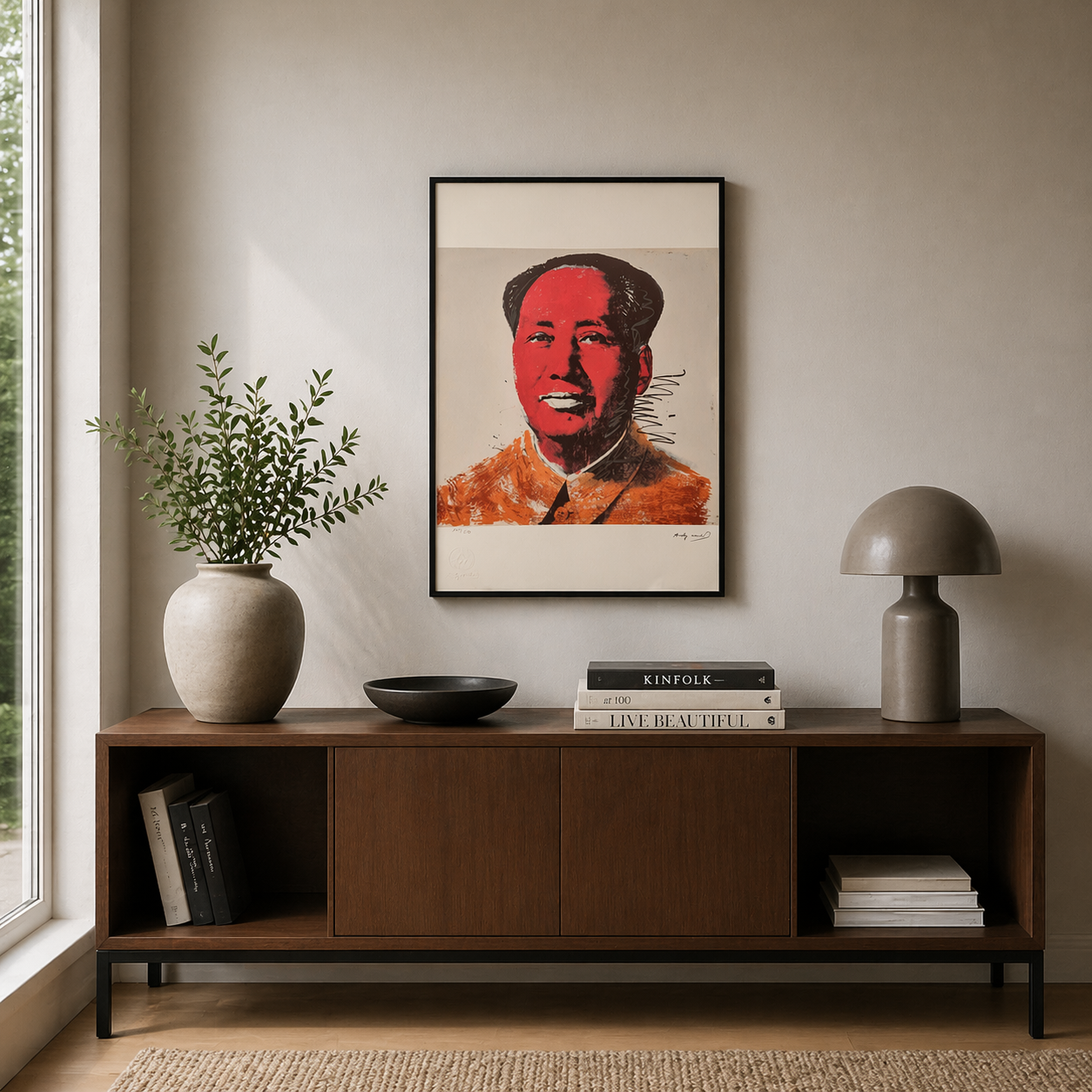 Andy Warhol Mao (Röd & Orange) Litografibågar 300gsm 42x59 cm
