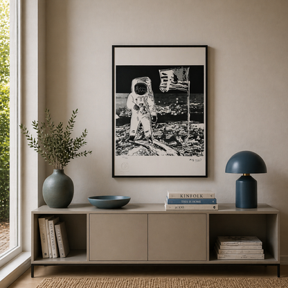 Andy Warhol Moonwalk (Svart-Vit) Litografibågar 300gsm 42x59 cm