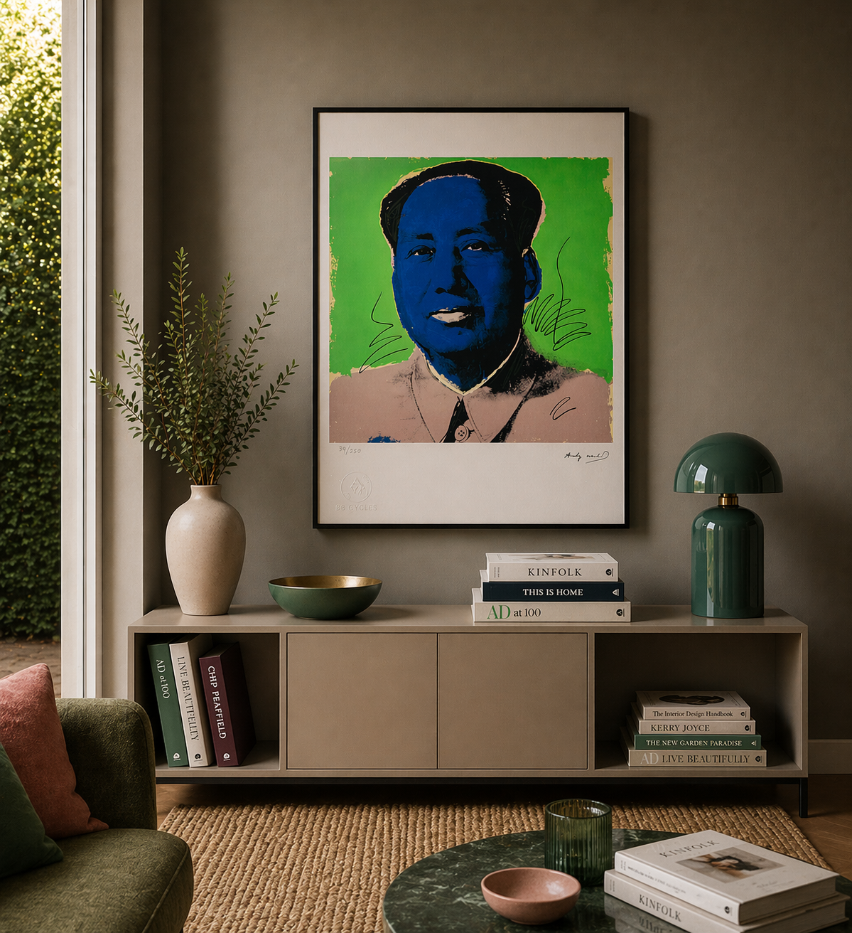 Andy Warhol Mao (Blå & Grön) Litografibågar 300gsm 42x59 cm