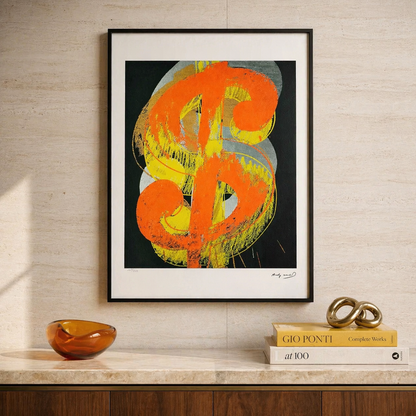Litografía Andy Warhol Dollar (Negro) Arcos 300gsm 42x59 cm