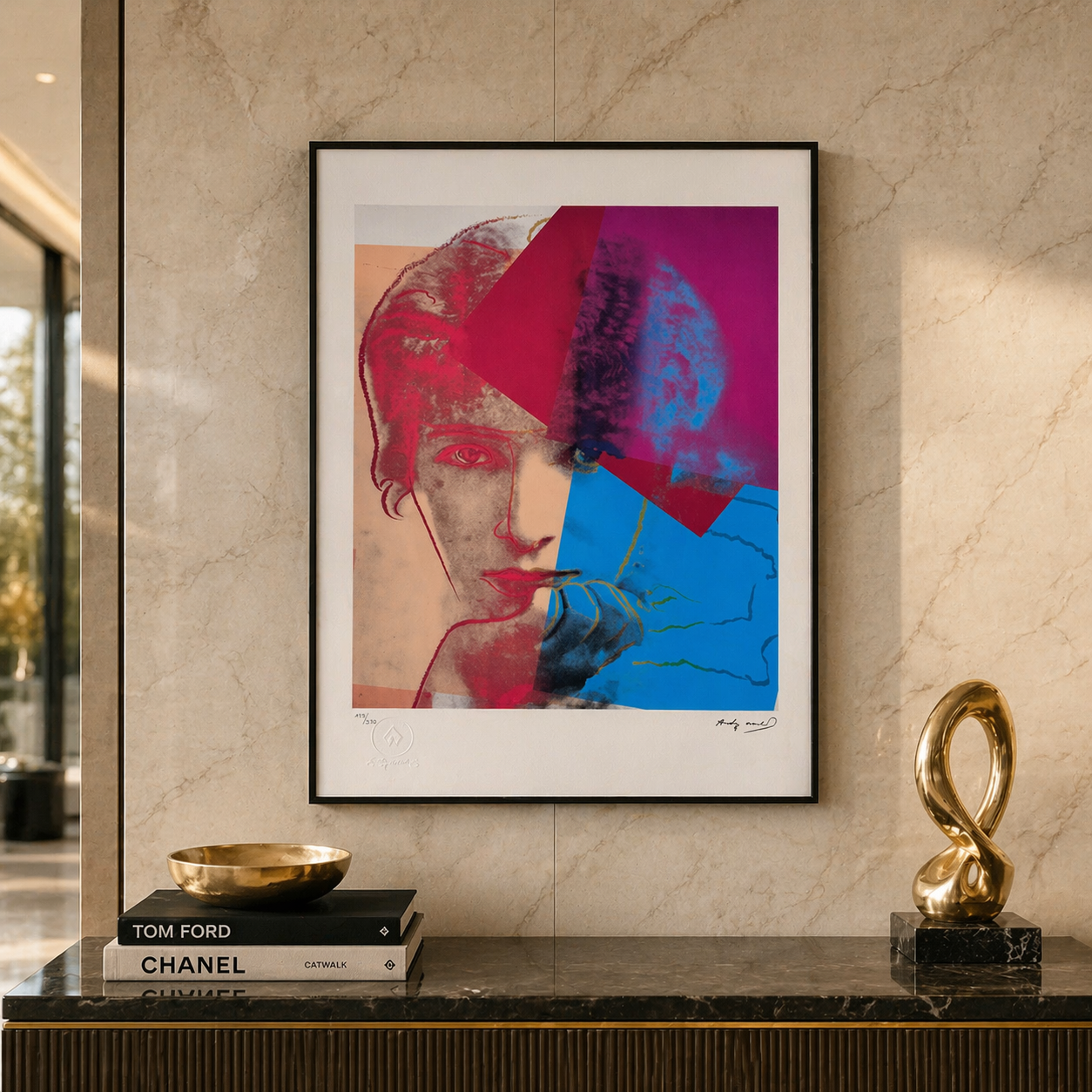Andy Warhol Sarah Bernhardt Taş Baskı Kemerleri 300gsm 42x59 cm