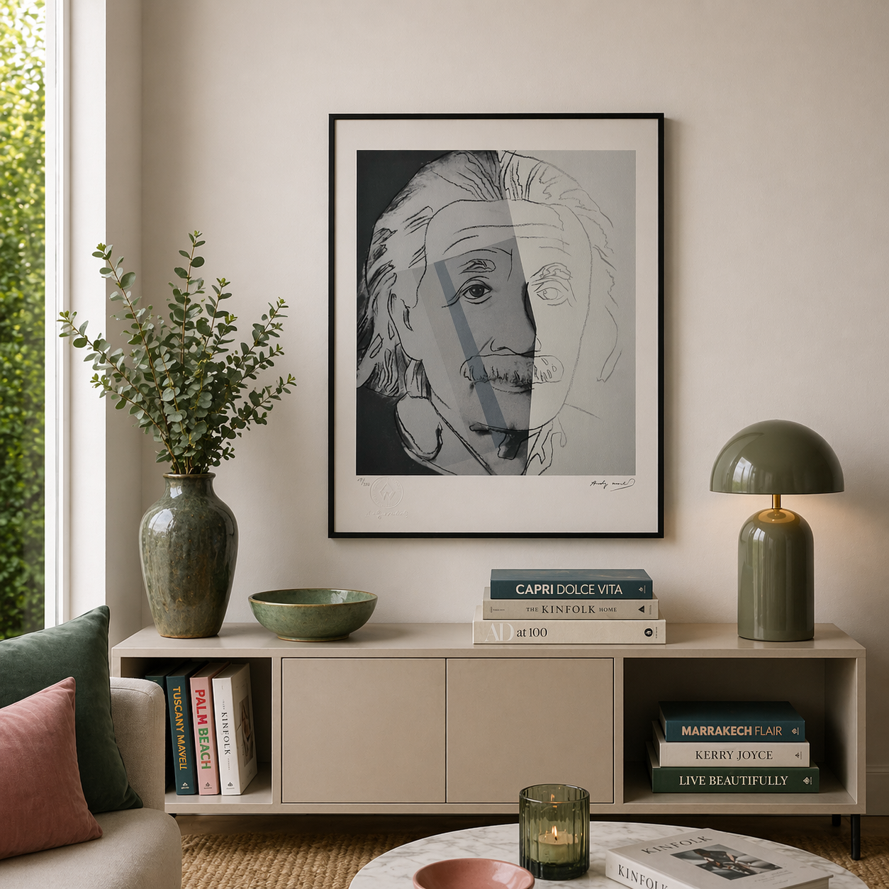 Andy Warhol Albert Einstein litografibuer 300gsm 42x59 cm