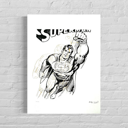 Andy Warhol Superman (Vit) Litografibågar 300gsm 42x59 cm