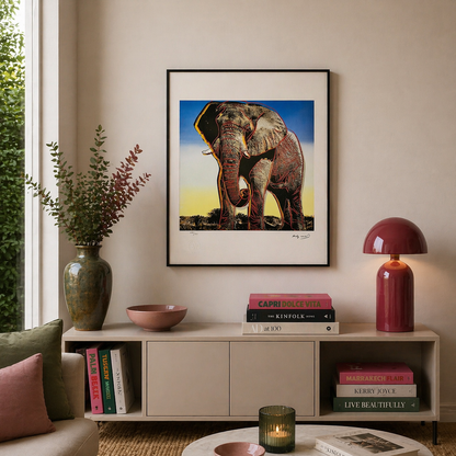 Andy Warhol Elephant (Djur) Litografibågar 300gsm 42x59 cm