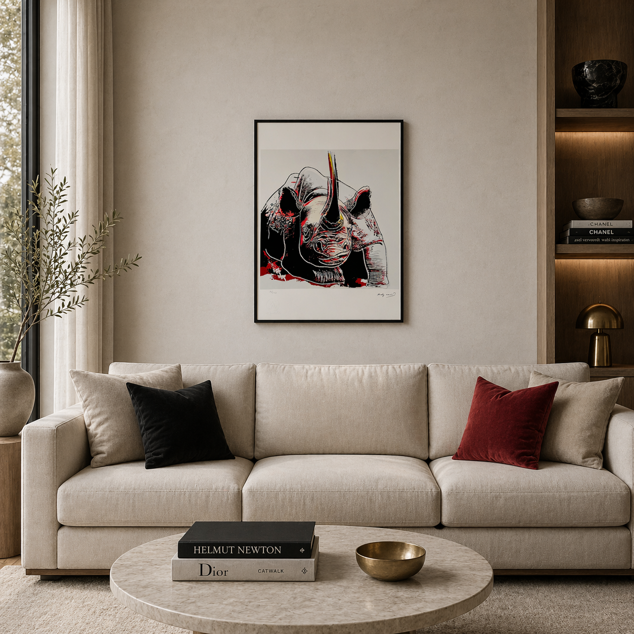 Andy Warhol Rhino (Animals) Lithograph Arches 300gsm 42x59 cm