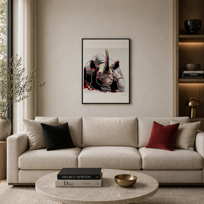 Andy Warhol Rhino (Animals) Lithograph Arches 300gsm 42x59 cm
