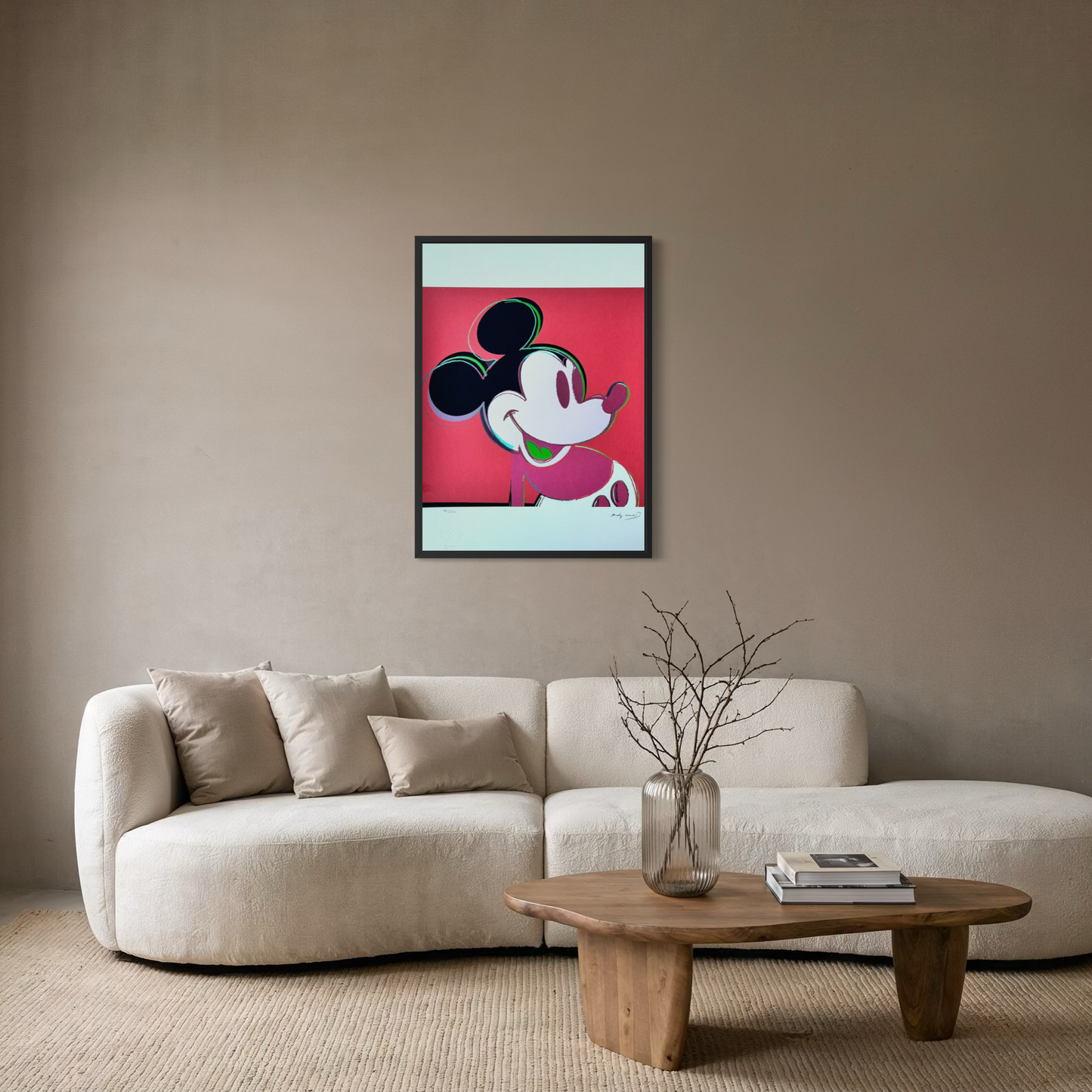 Andy Warhol Mickey Mouse (Rojo) Litografía Arcos 300gsm 42x59 cm