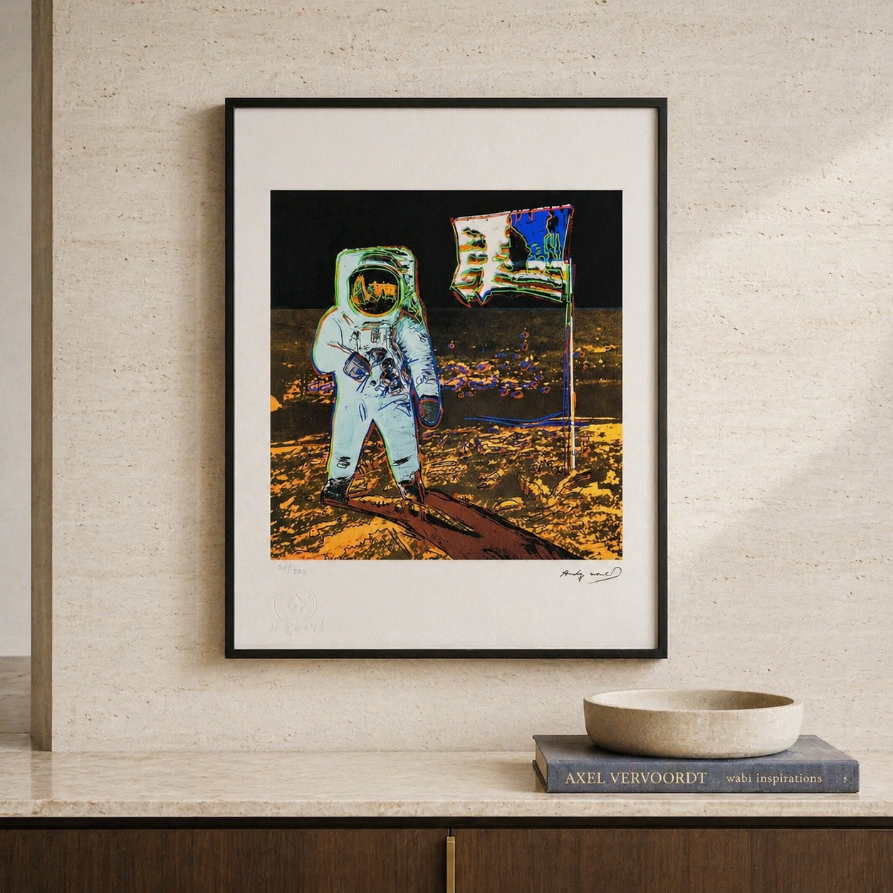 Andy Warhol Moonwalk (Gold & Black) Lithograph Arches 300gsm 42x59 cm