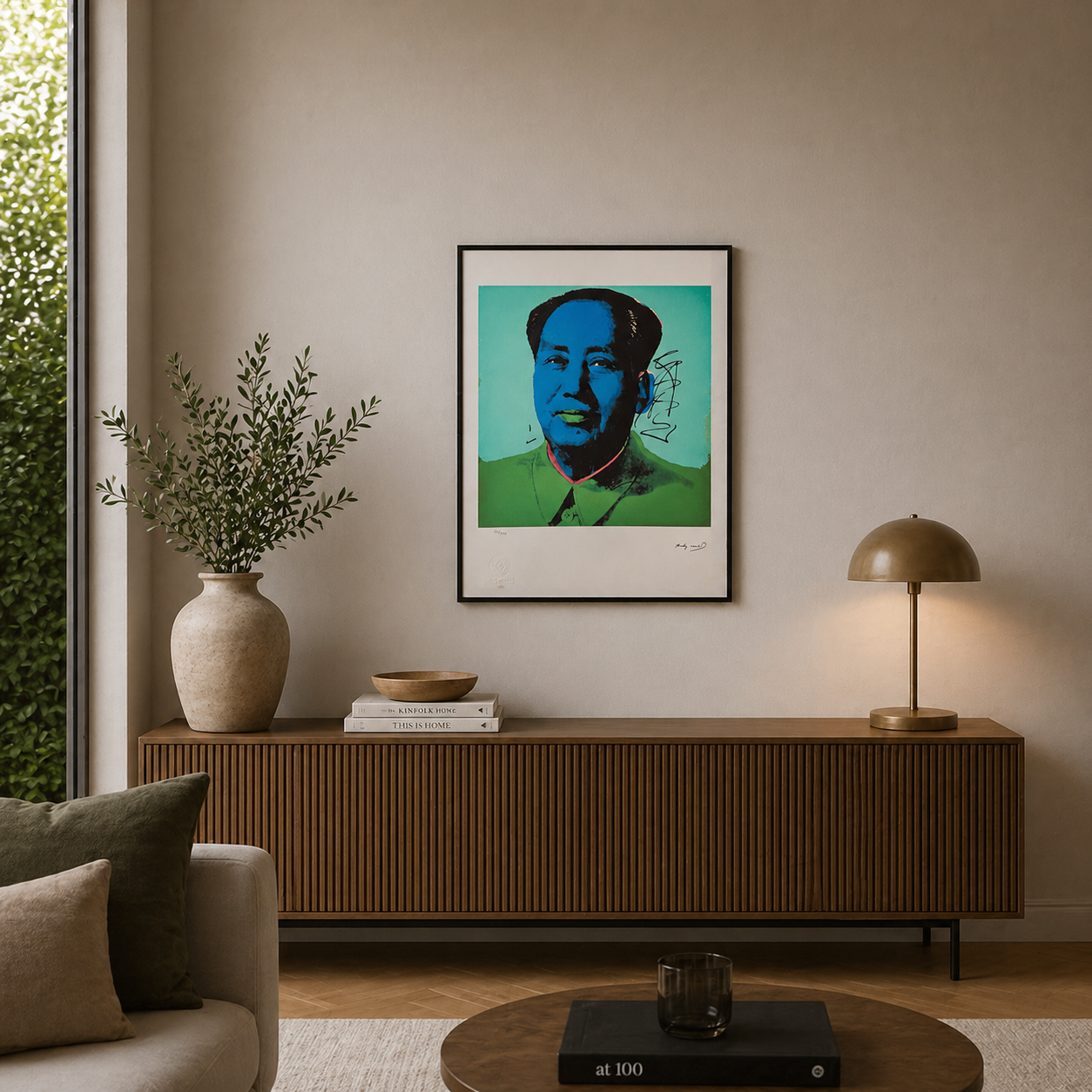 Andy Warhol Mao (Turkos & Blue Edition) Litografibågar 300gsm 42x59 cm