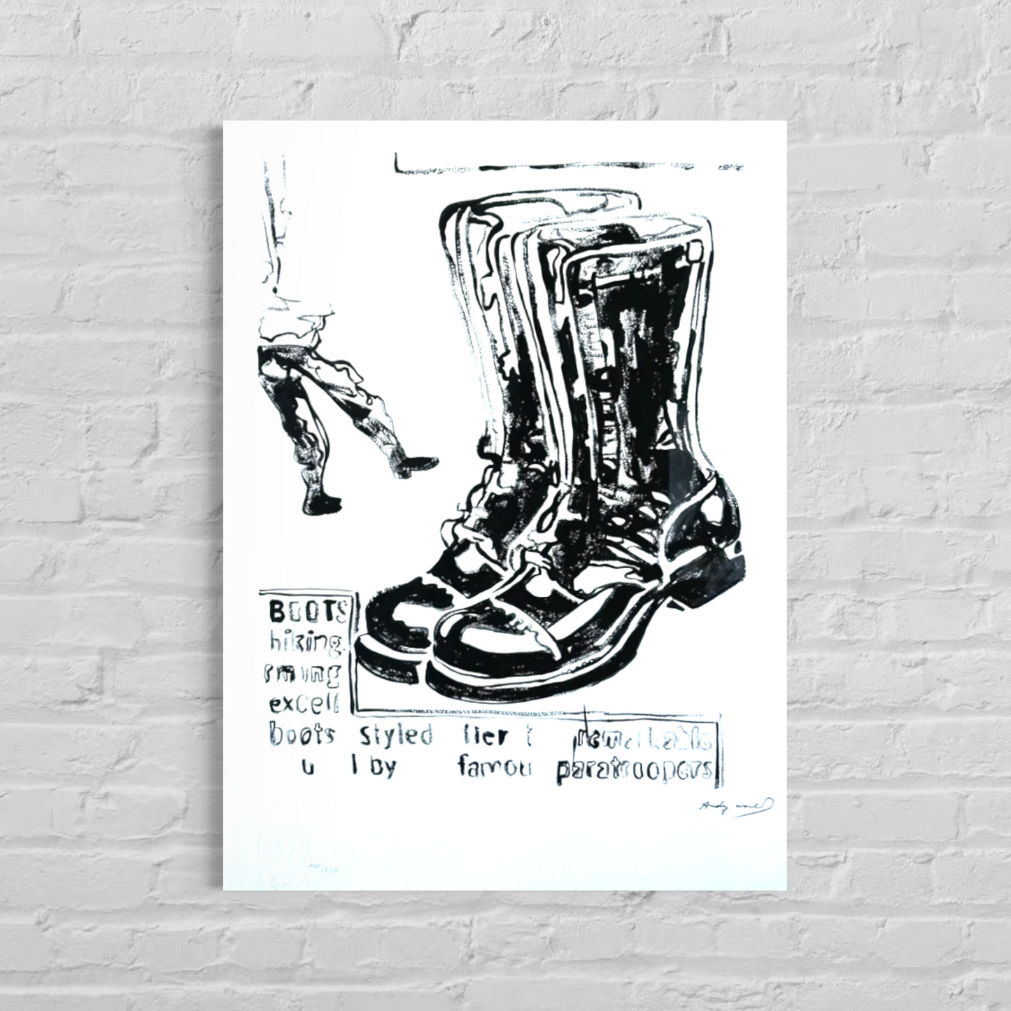 Andy Warhol Boots Paratrooper Lithograph Arches 300gsm 42x59 cm