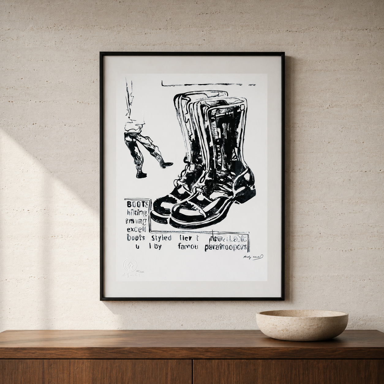 Andy Warhol Boots Paratrooper Lithograph Arches 300gsm 42x59 cm