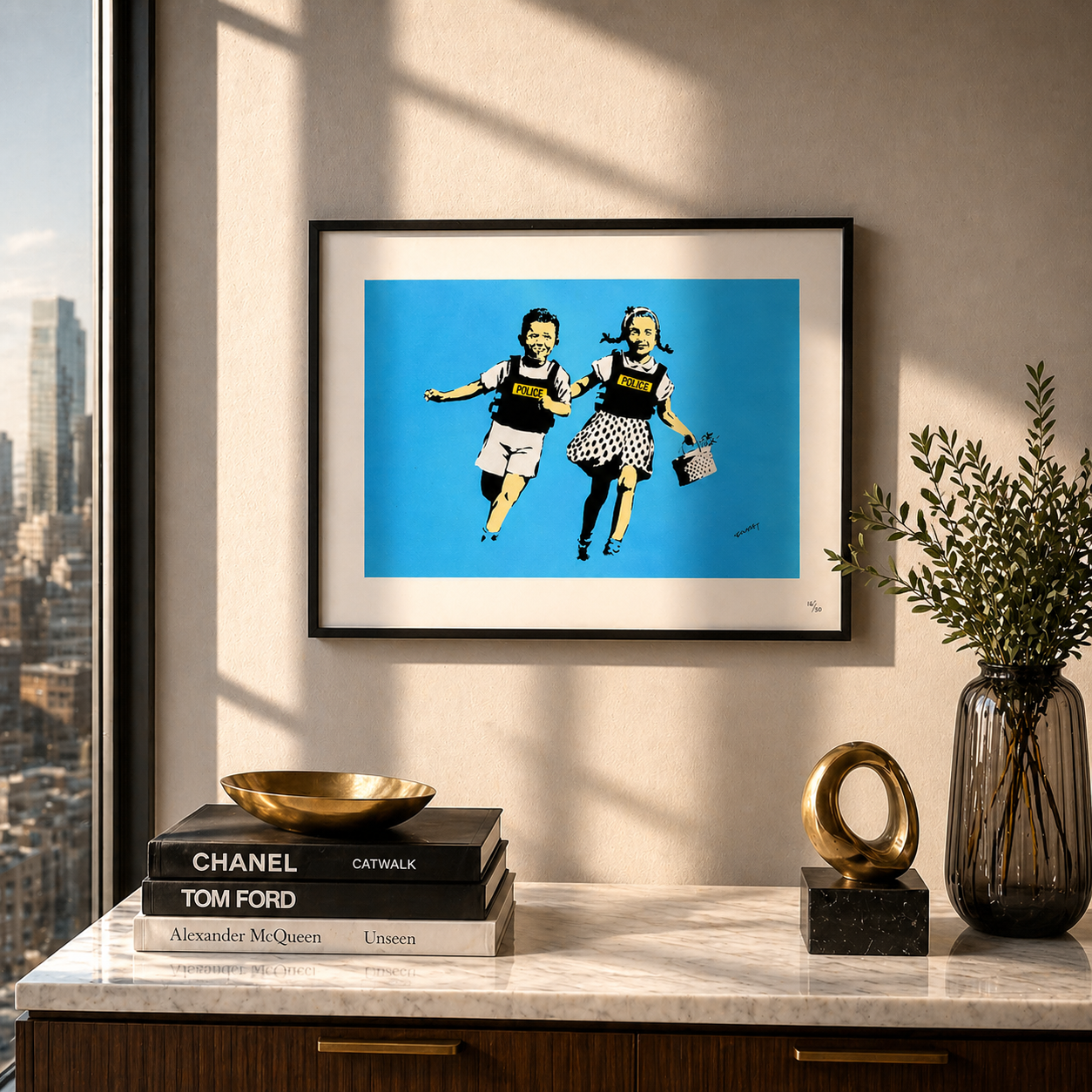 Banksy Police Kids Litografia Arcos 300gsm 42x59 cm