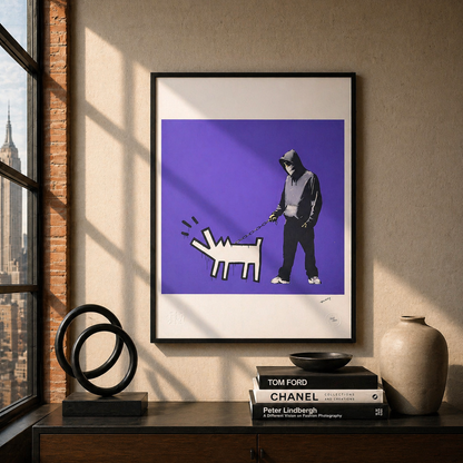 Banksy Barking Dog (purple) Lithograph Arches 300gsm 42x59 cm