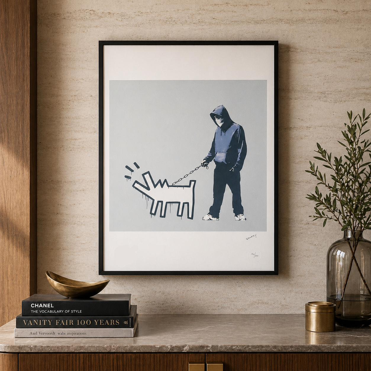 Banksy Barking Dog (Γκρι) Αψίδες λιθογραφίας 300gsm 42x59 cm