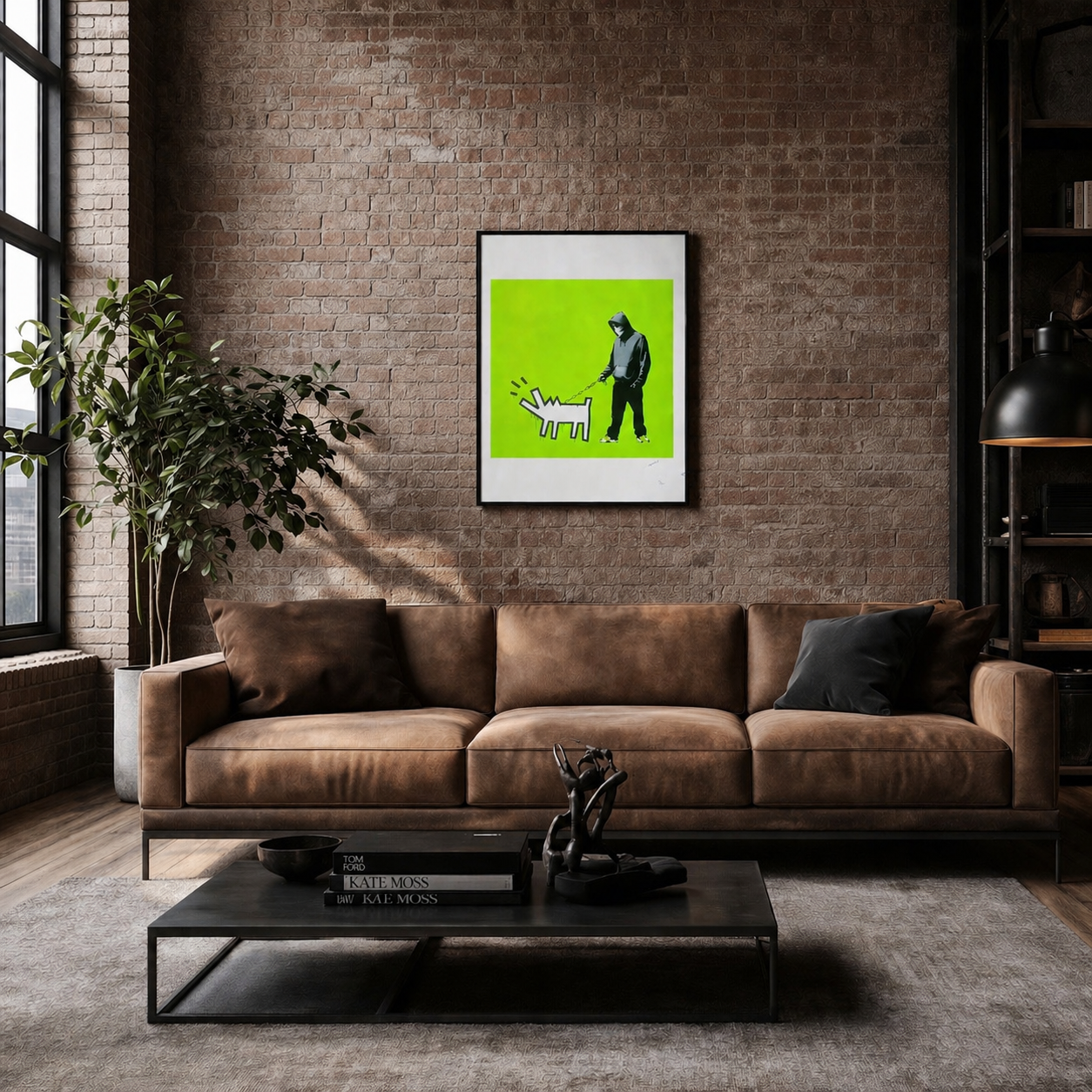 Banksy Ladrando Perro (Verde Claro) Litografía Arcos 300gsm 42x59 cm