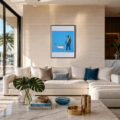 Banksy Barking Dog (Μπλε) Αψίδες Λιθογραφίας 300gsm 42x59 cm