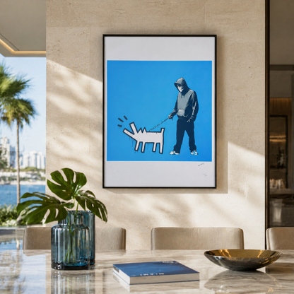 Banksy Barking Dog (Μπλε) Αψίδες Λιθογραφίας 300gsm 42x59 cm