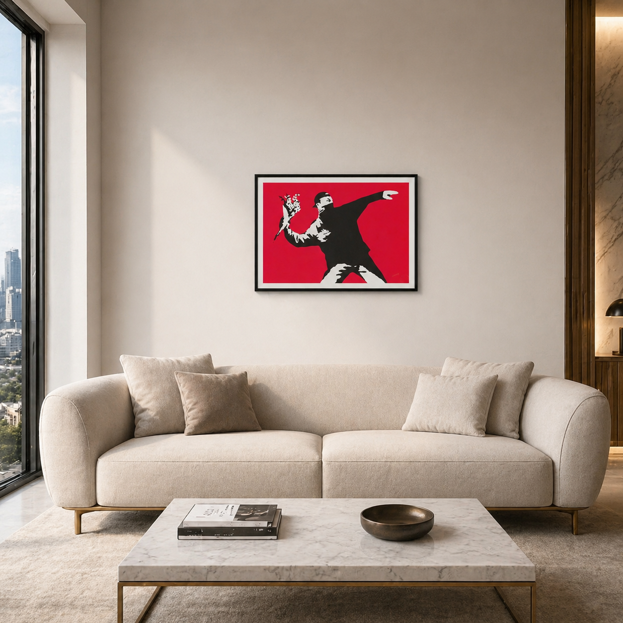 Banksy Love Is in the Air Lithograph Arches 300gsm 42x59 cm