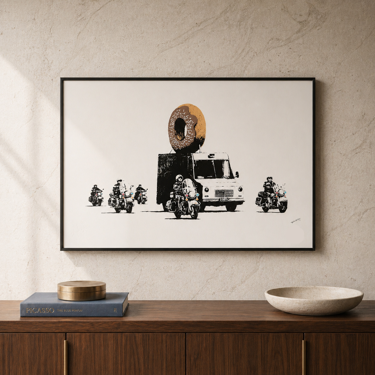 Banksy Donut Litografía Arcos 300gsm 42x59 cm