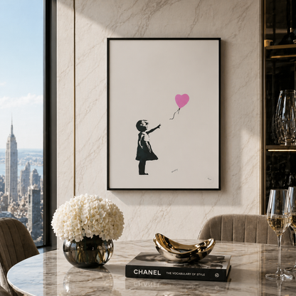 Banksy Girl With the Balloon (Ροζ) Αψίδες Λιθογραφίας 300gsm 42x59 cm