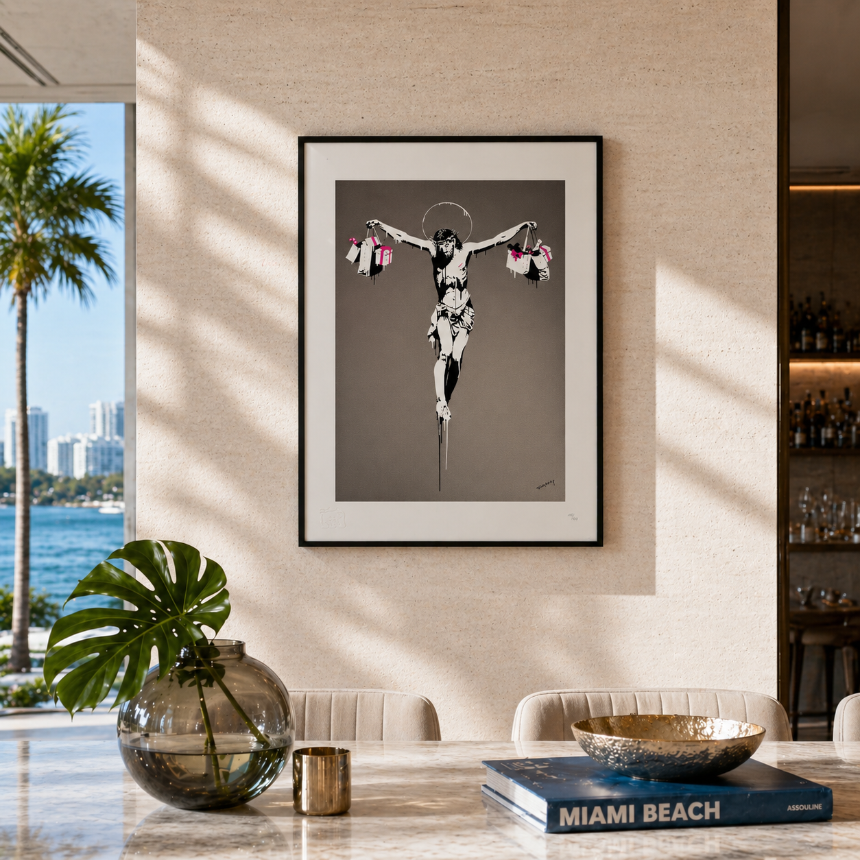 Banksy Christ Med handleposer Litografi Buer 300gsm 42x59 cm