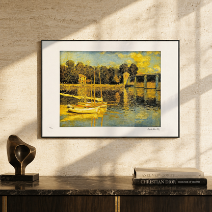 Claude Monet Bridge of Argenteuil snelandskab Litografi Buer 300gsm 42x59 cm