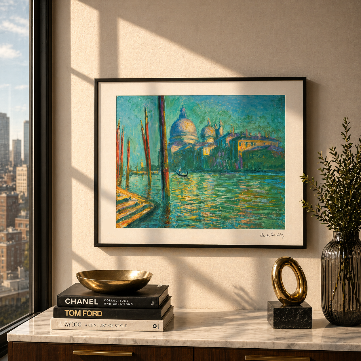 Claude Monet Le Grand Canal et les Arches de Santa Maria Lithographie 300gsm 42x59 cm
