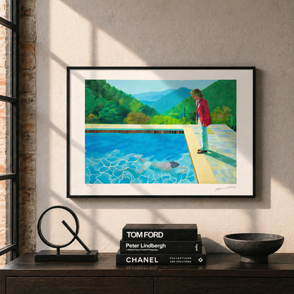 David Hockney Simbassäng med människor Litografi Bågar 300gsm 42x59 cm