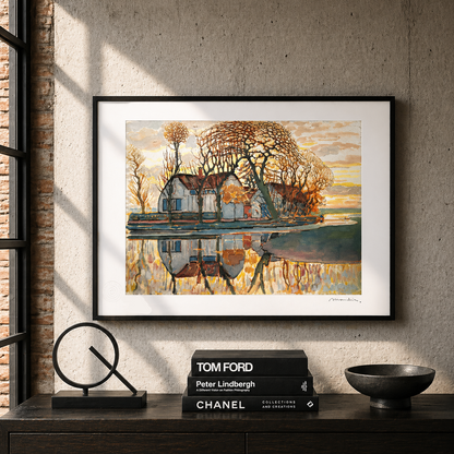 Piet Mondriaan Farm δίπλα στο Duivendrecht Lithograph Arches 300gsm 42x59 cm