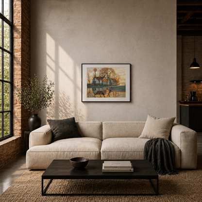 Piet Mondriaan Farm δίπλα στο Duivendrecht Lithograph Arches 300gsm 42x59 cm