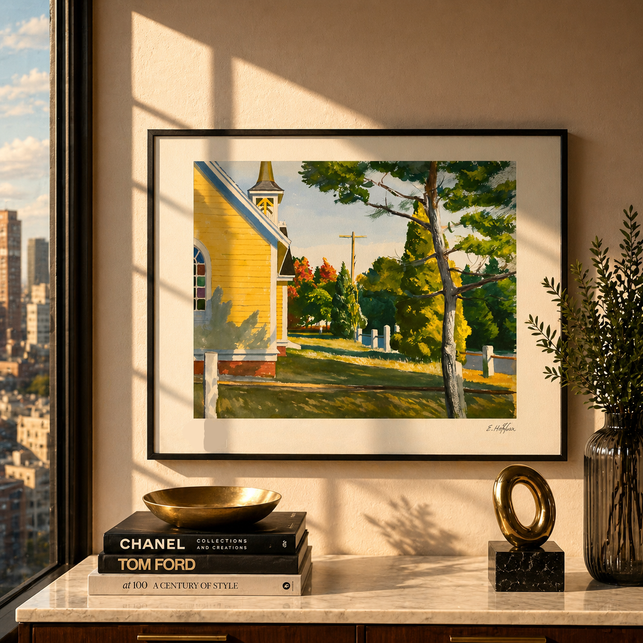 Edward Hopper Church i Eastham Lithograph Arches 300gsm 42x59 cm