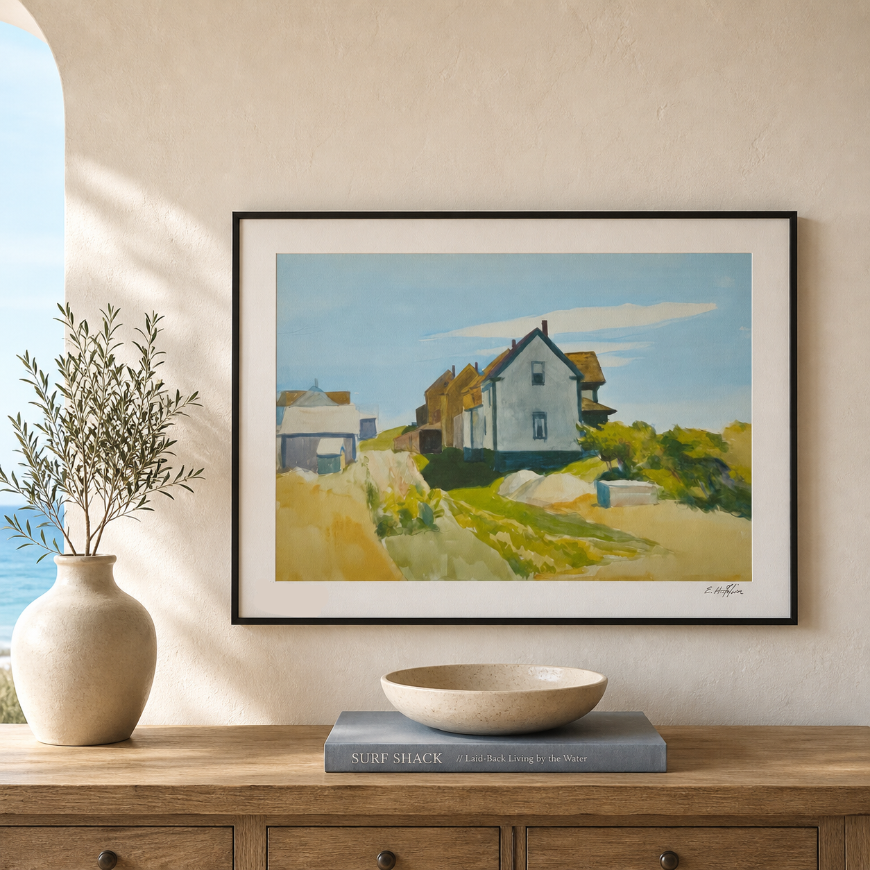 Edward Hopper Grupp av hus Litografibågar 300gsm 42x59 cm