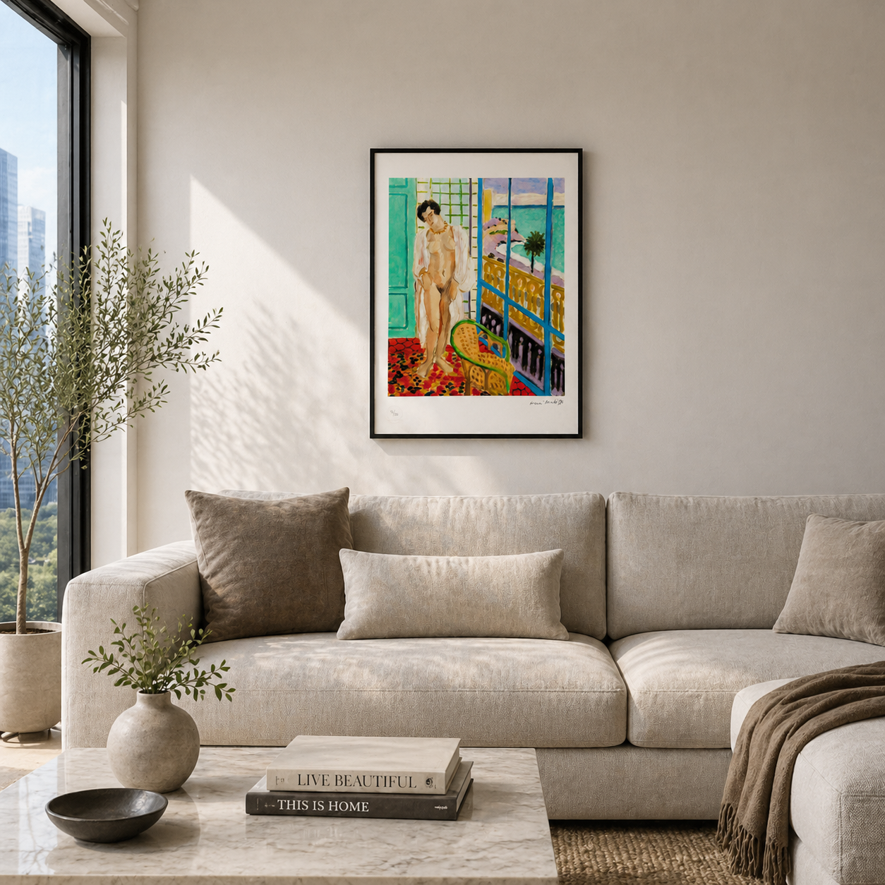 Henri Matisse naken ved vinduet Litografi på buer 300gsm papir 42x59 cm