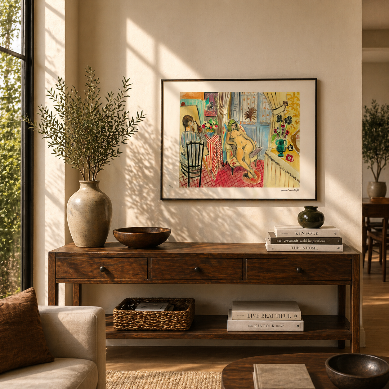 Henri Matisse Konstnären och nakenmodellen Litografi på bågar 300gsm 42x59 cm
