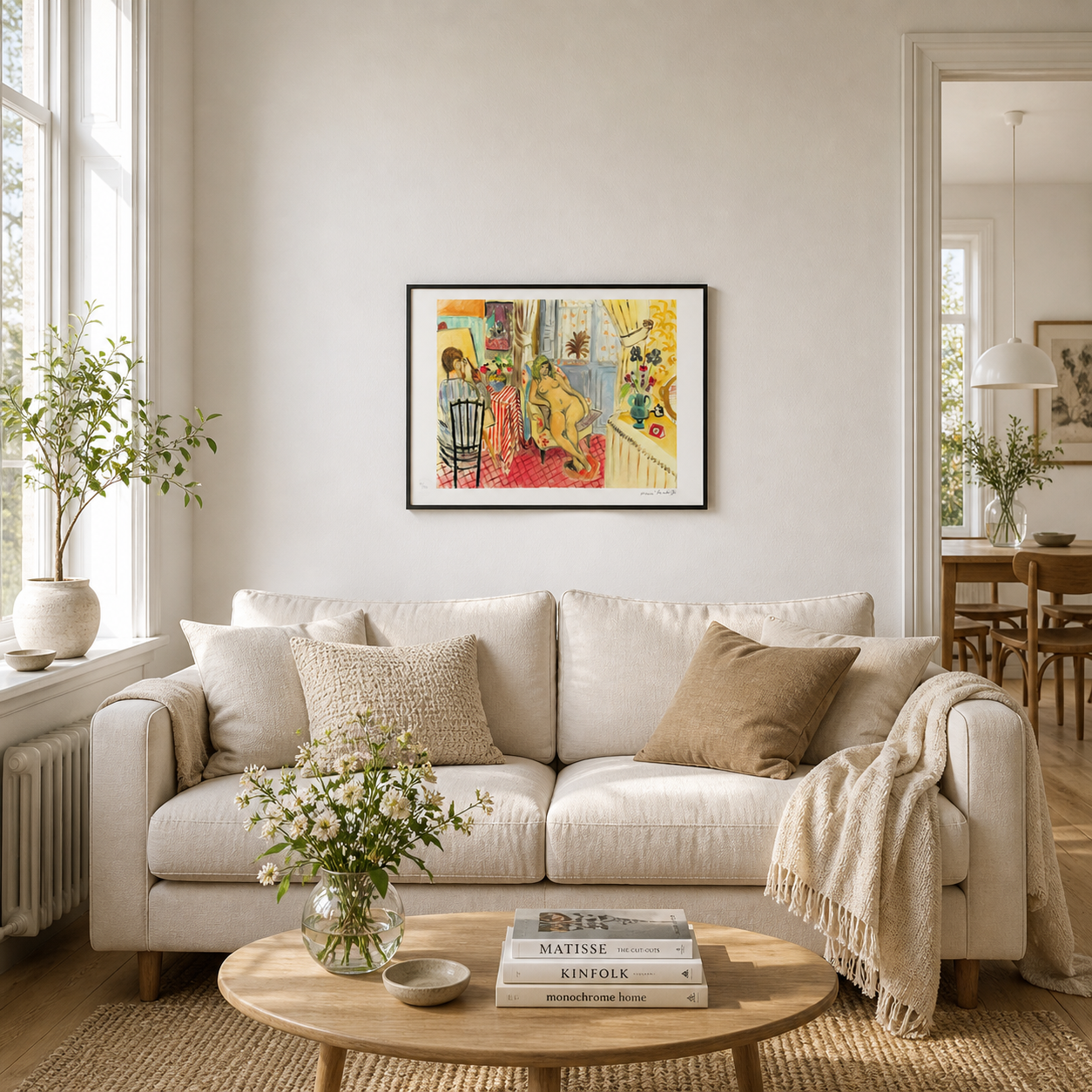 Henri Matisse Konstnären och nakenmodellen Litografi på bågar 300gsm 42x59 cm