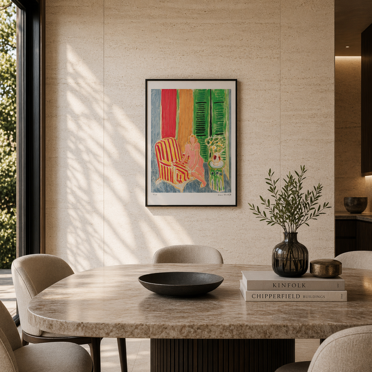 Henri Matisse pige i lyserød kjole Litografi på buer 300gsm 42x59 cm