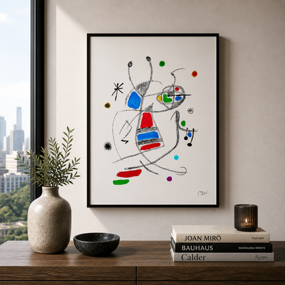 Joan Miró minimalistisk komposisjon Lithograph Arches 300gsm 42x59 cm