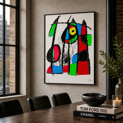 Joan Miró geometriske farveområder Litografi Buer 300gsm 42x59 cm