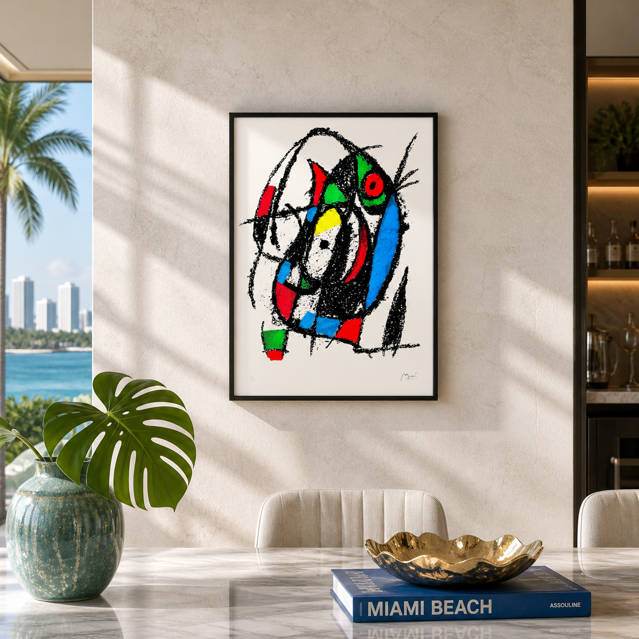 Joan Miró composición círculo central Litografía Arcos 300gsm 42x59 cm